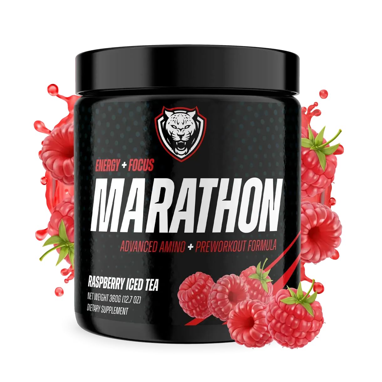 6AM Run Marathon Raspberry Iced Tea bottle shows clean energy for long runs