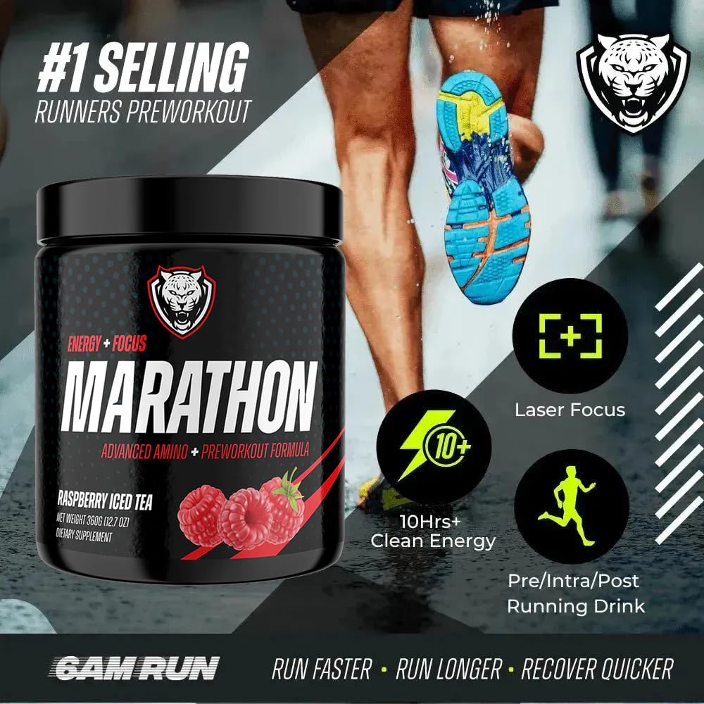 6AM Run Marathon Raspberry Iced Tea scoop enables quick pre-run fueling