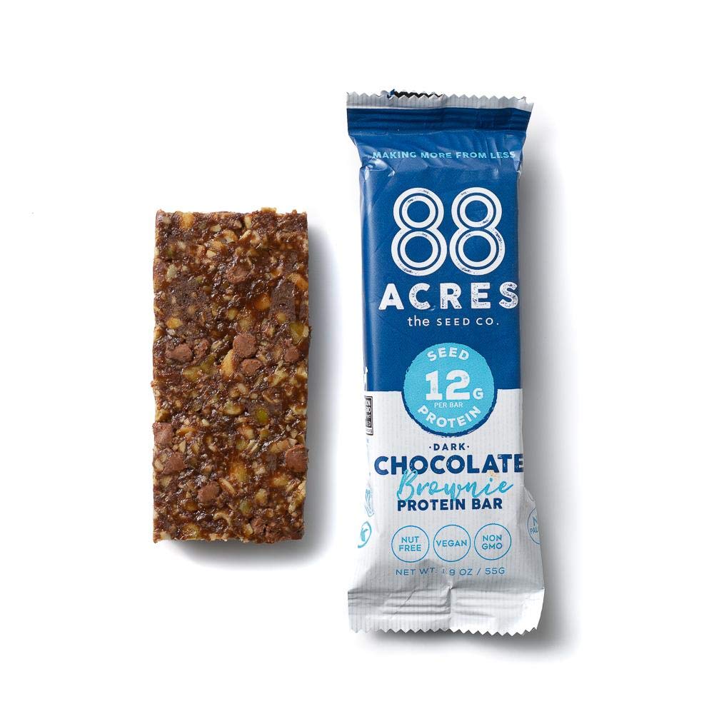 88 Acres brownie bar in lunchbox, a vegan, allergen-free, plant-based option.