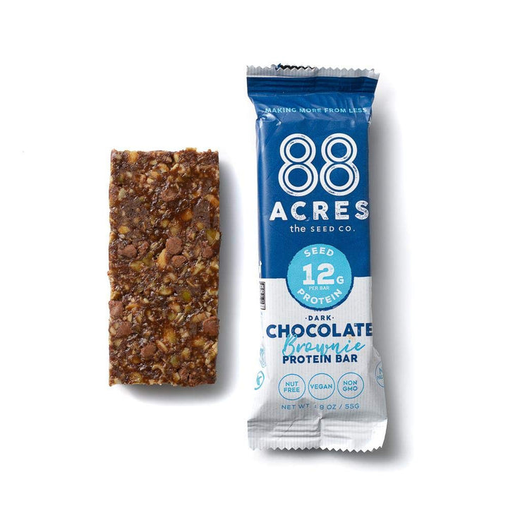 88 Acres brownie bar in lunchbox, a vegan, allergen-free, plant-based option.
