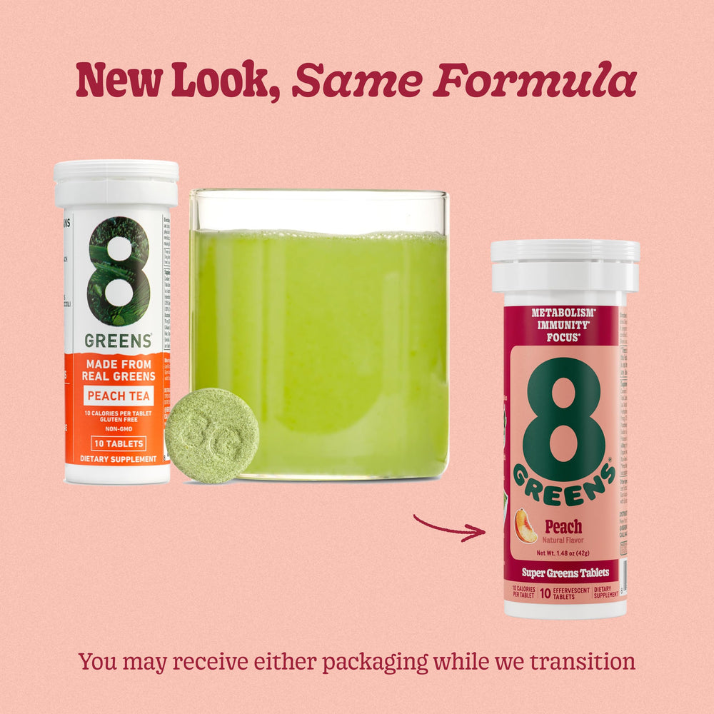 8Greens ingredients with spirulina and chlorella visible for convenient greens