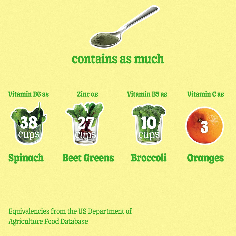 8Greens organic label close-up highlighting clean ingredients.