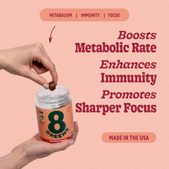 8Greens Supergreens Gummies bottle on shelf emphasizes convenient daily nutrition