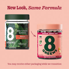 8Greens Supergreens Gummies close-up showing vibrant gummy texture.