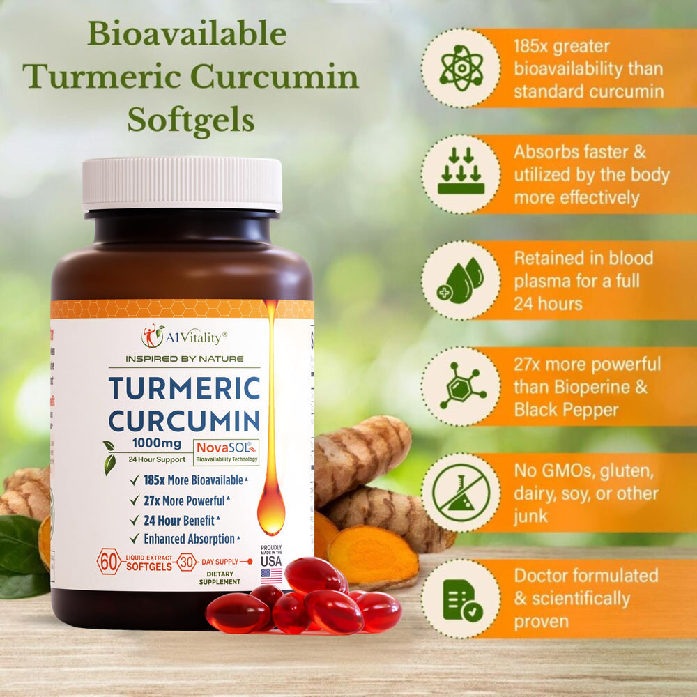 A1Vitality Turmeric Curcumin in daily wellness routine scene
