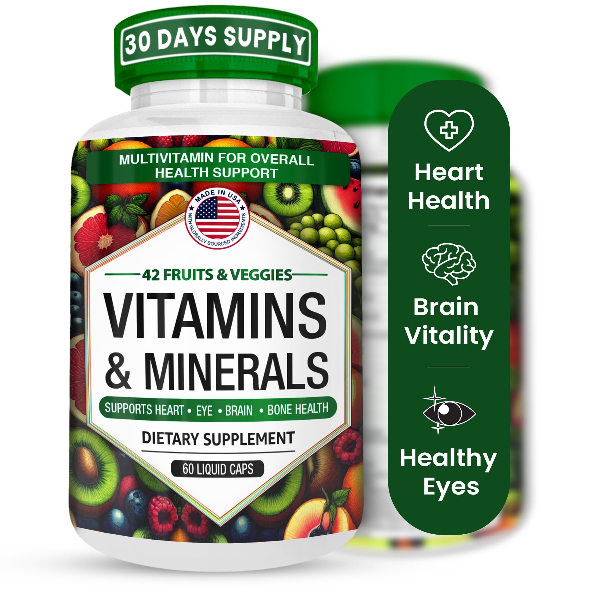 AAMATEC LIFE multivitamin bottle front view for daily immune support