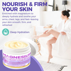 AAROVIBE nighttime routine with magnesium cream on feet.