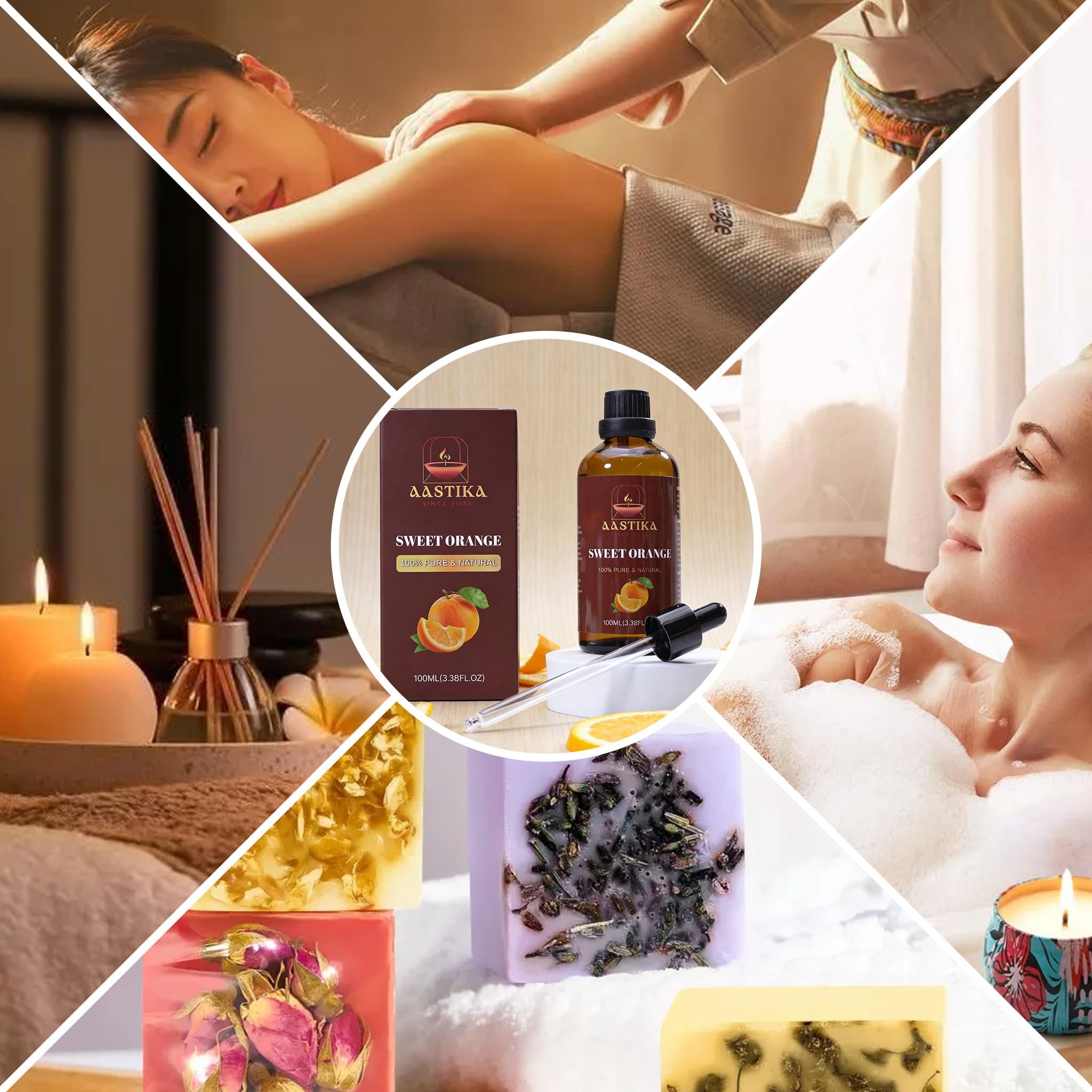 Aastika Sweet Orange diffuser scene highlighting uplifting citrus aroma