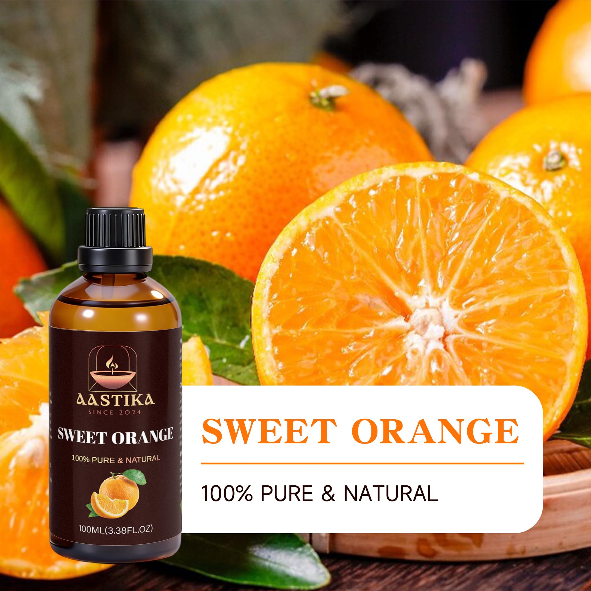 Aastika Sweet Orange oil bottle with dropper for precise use