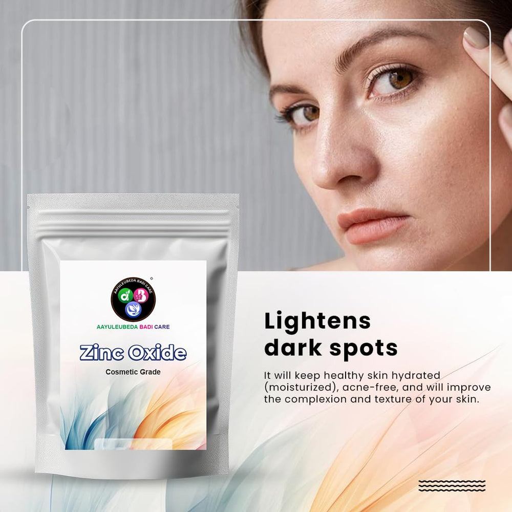Aayuleubeda Badi Care zinc oxide powder texture close-up for mixing