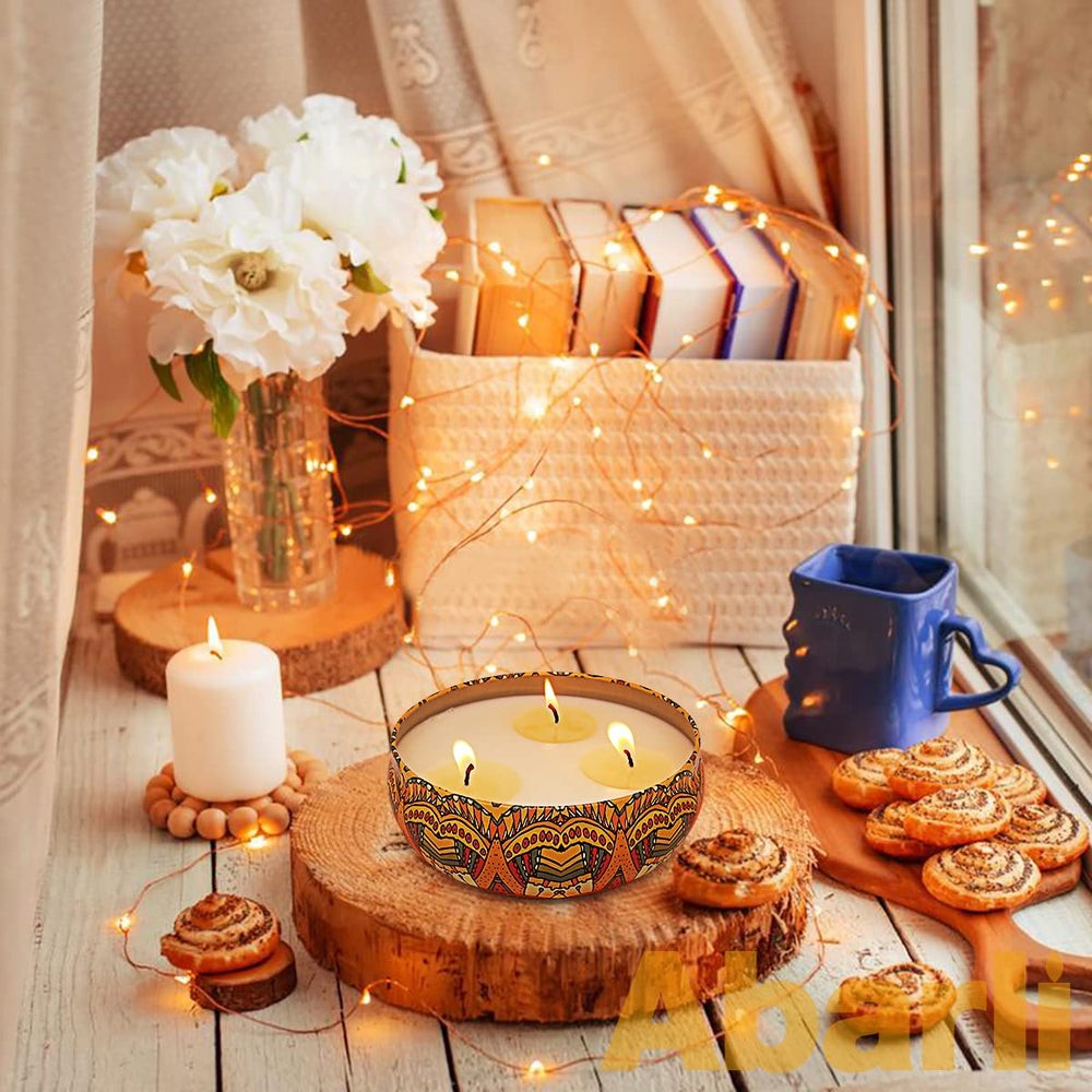 Abarli Citronella Candle shown for indoor-outdoor use in living spaces.