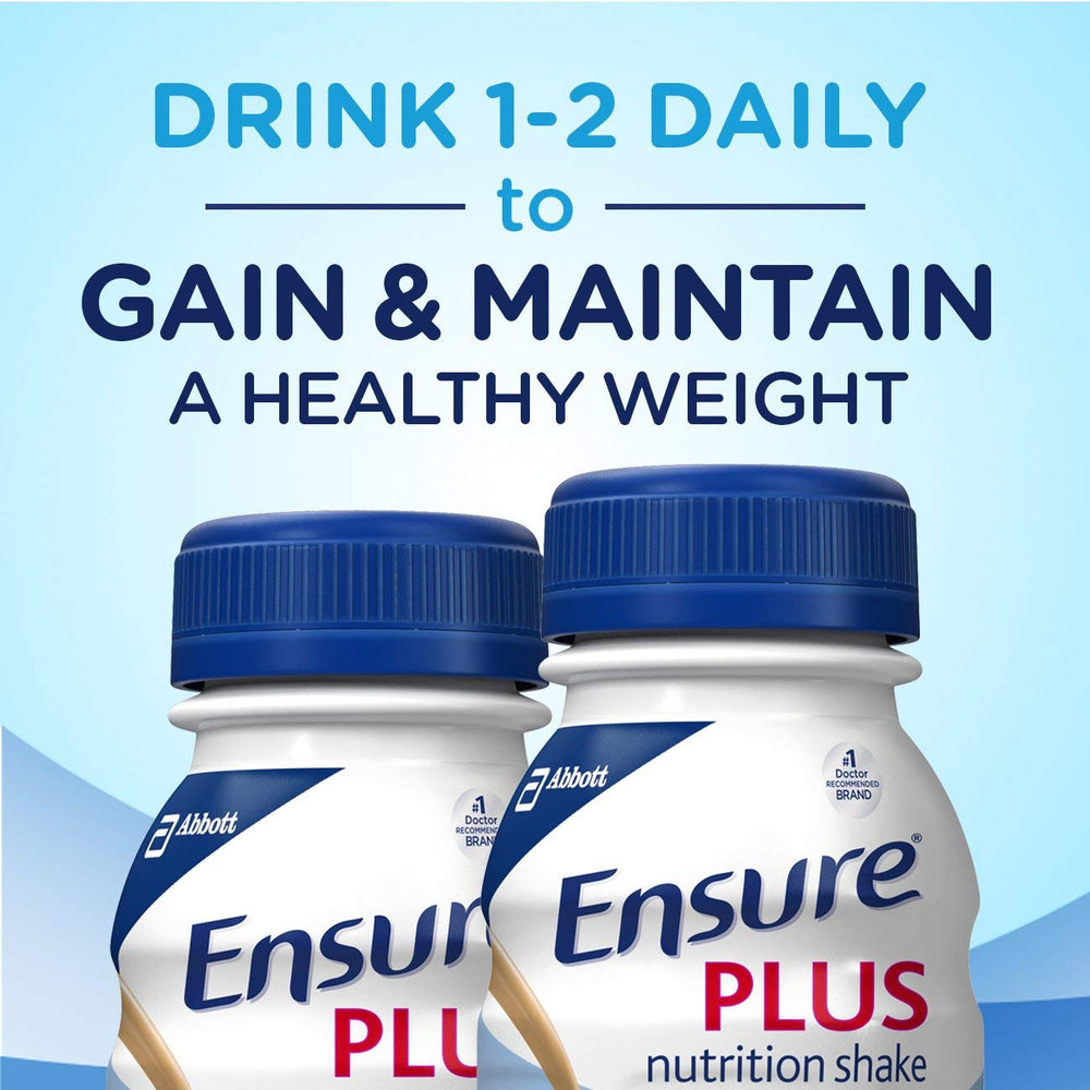 Abbott Ensure Plus Vanilla ready-to-drink bottle for convenient nutrition anytime