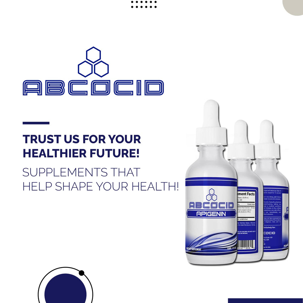 ABCOCID Apigenin 65 mg cruelty-free logo on packaging