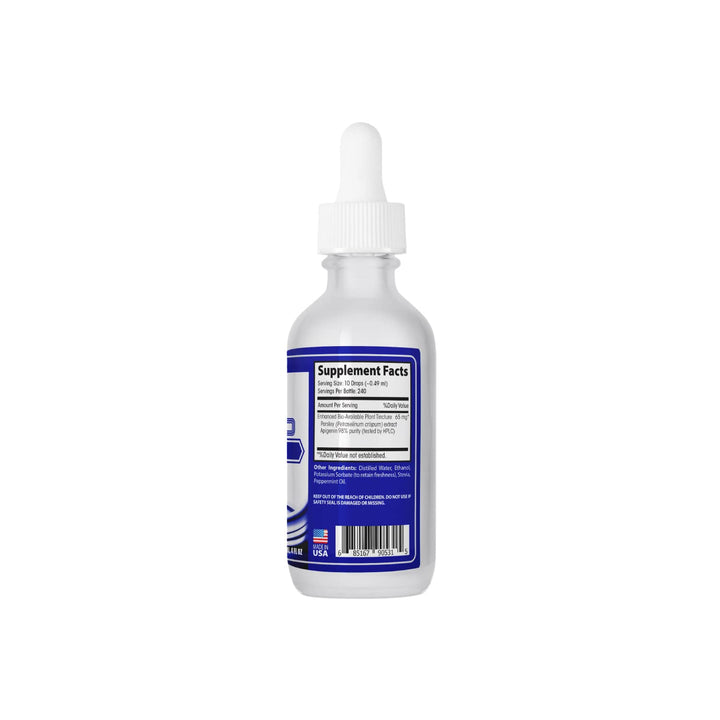 ABCOCID Apigenin 65 mg label highlights Non-GMO and gluten-free formula