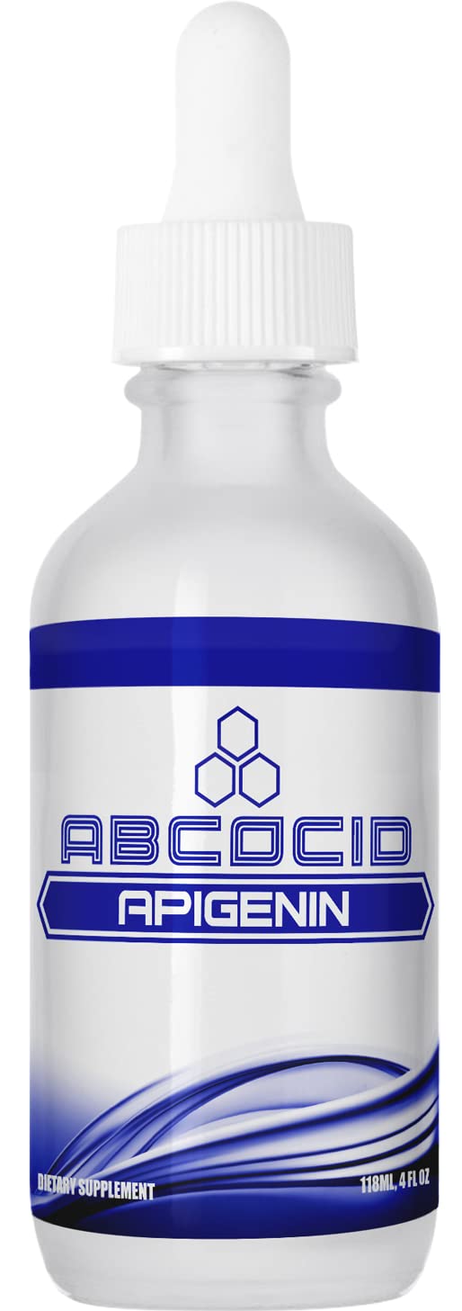 ABCOCID Apigenin 65 mg liquid bottle with dropper for easy dosing
