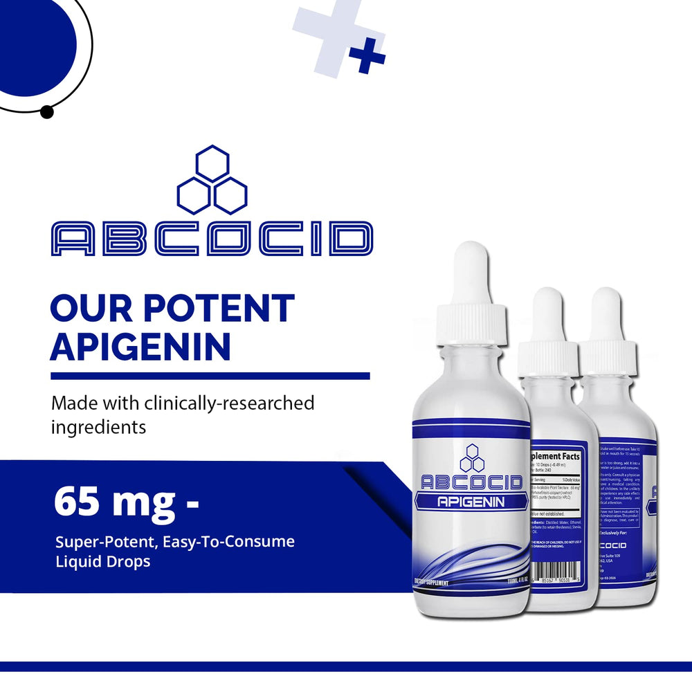 ABCOCID Apigenin 65 mg liquid in glass demonstrates premium quality