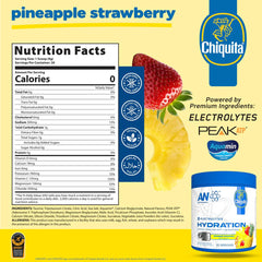 ABE all black everything AN Performance powder label closeup highlighting strawberry pineapple flavor post-workout