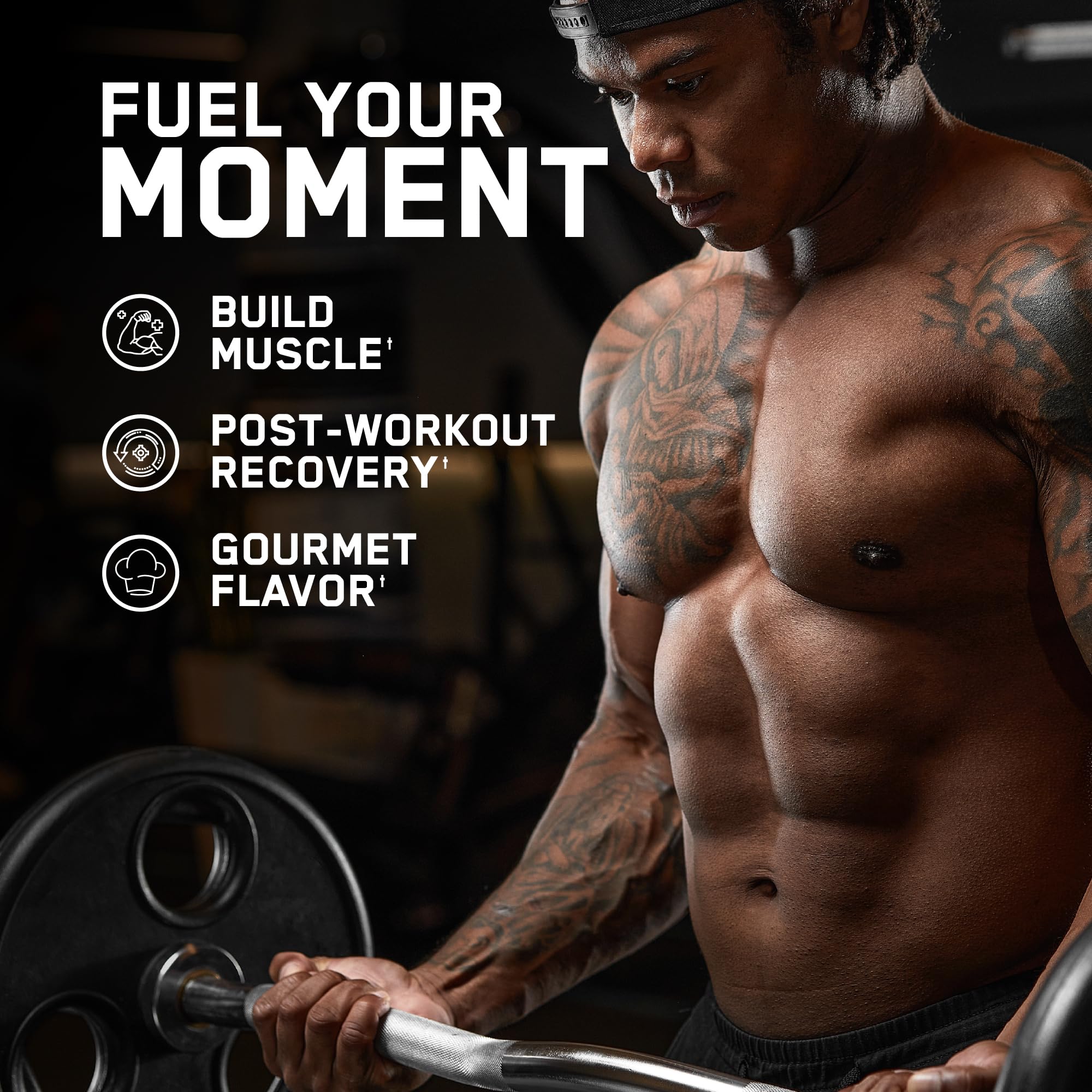 ABE All Black Everything Whey Isolate closeup texture emphasizes real bits for a satisfying shake.