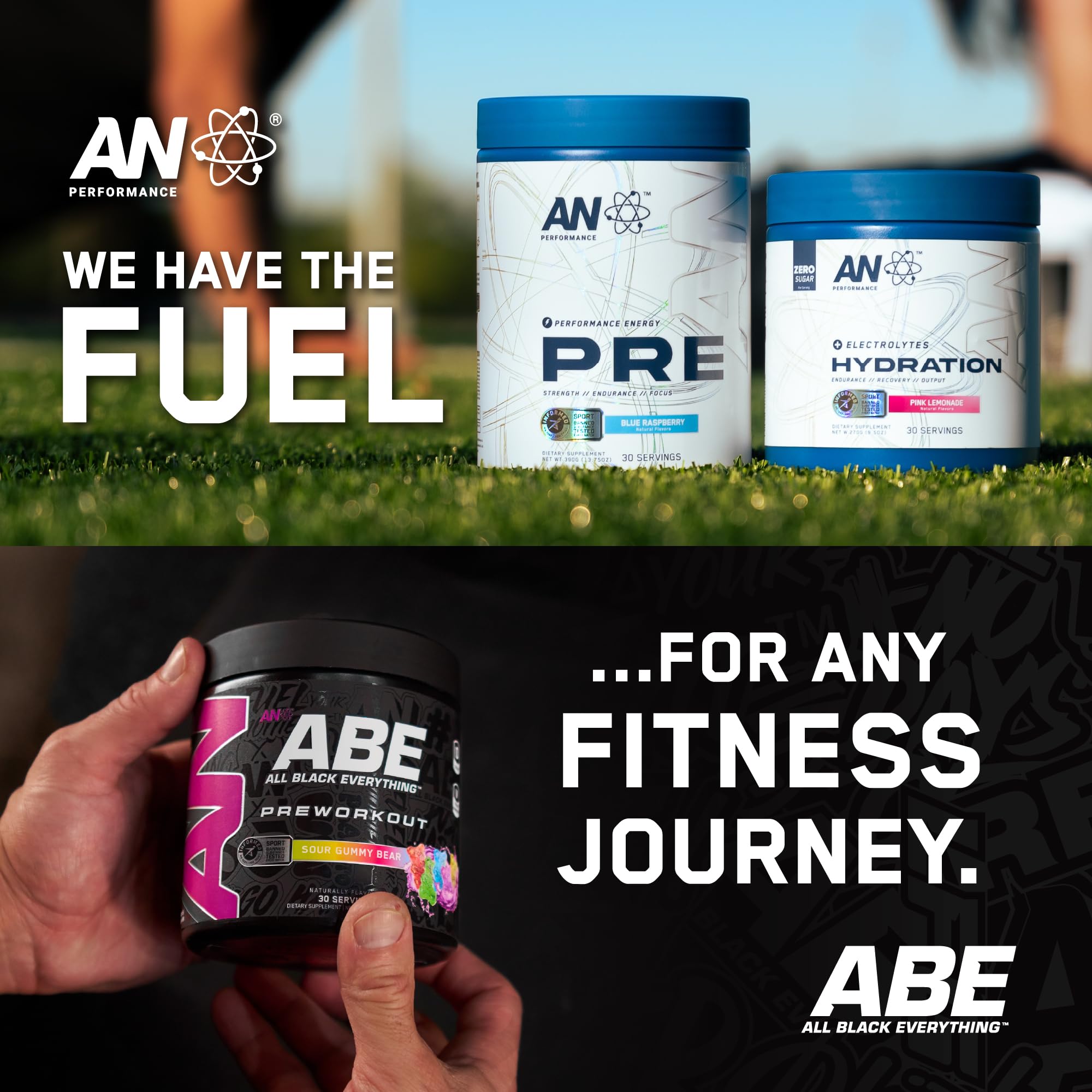 ABE All Black Everything Whey Isolate nutrition panel highlights 25g protein per serving and clean profile.