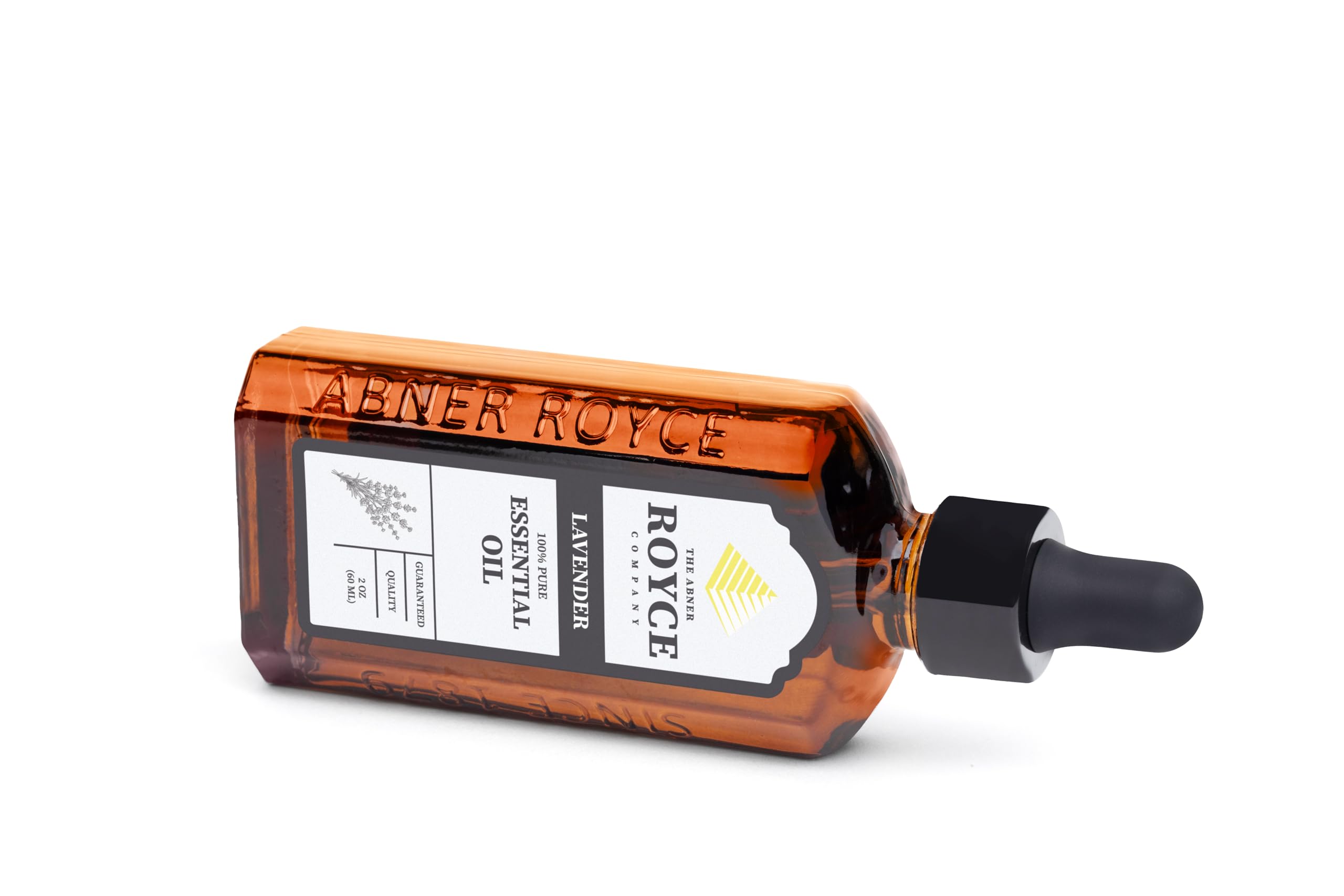 Abner Royce Lavender Oil in an amber bottle ready for diffusers and DIY blends