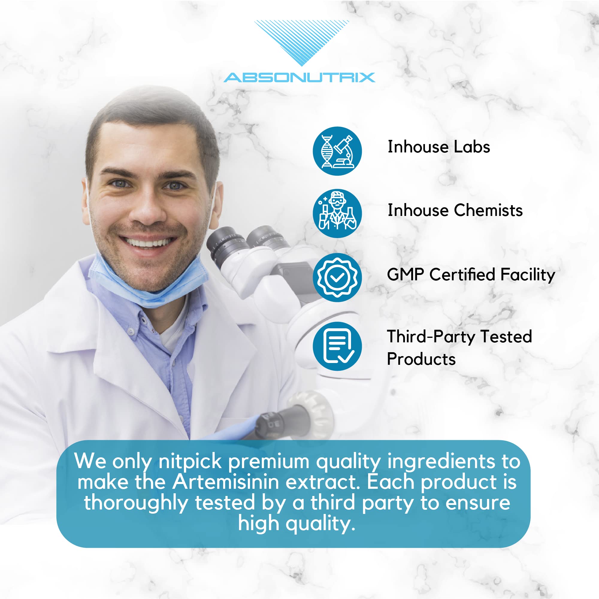 Cruelty-free mark on Absonutrix Artemisinin packaging