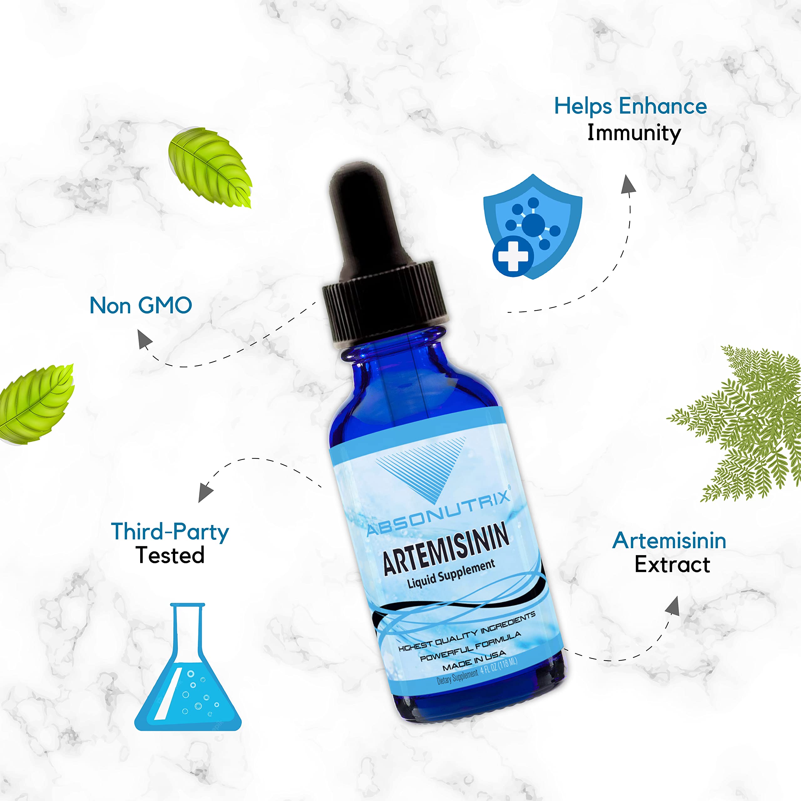 USA made seal on Absonutrix Artemisinin packaging