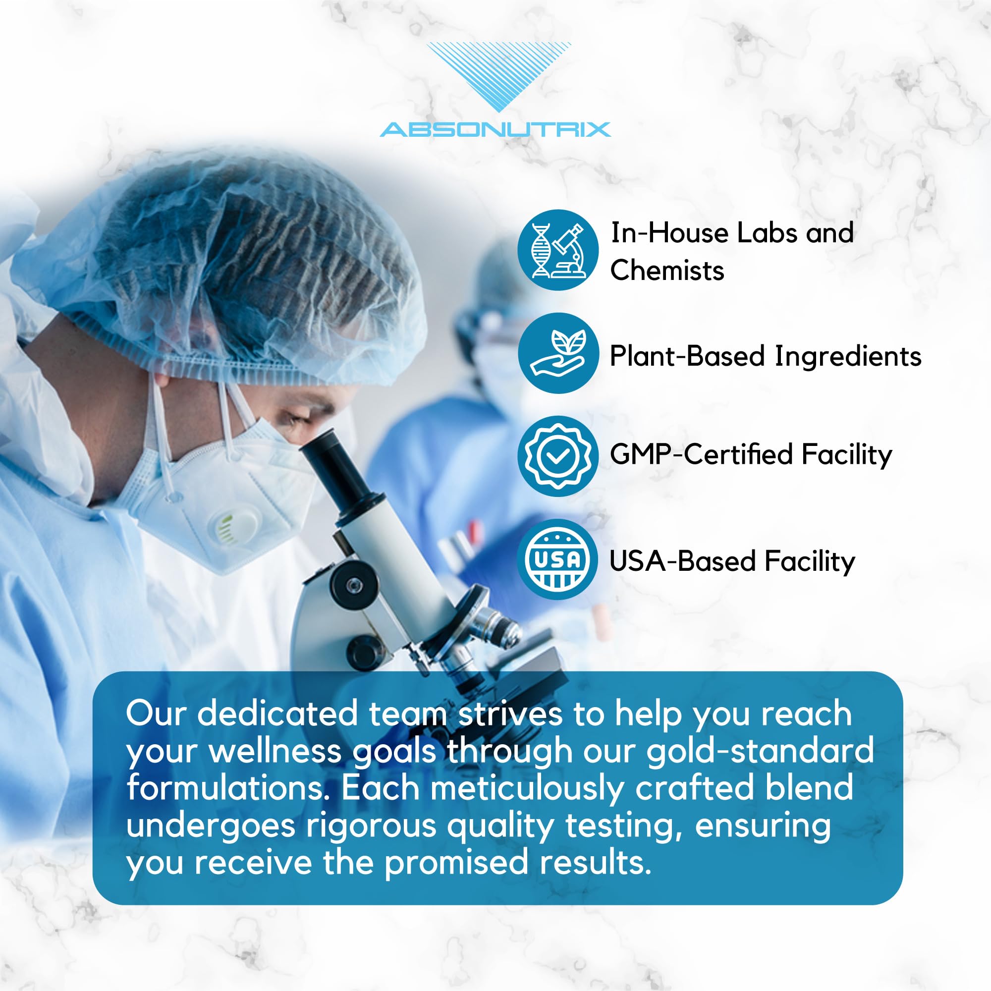 Absonutrix nattokinase visual benefits montage highlights non-GMO and cruelty-free