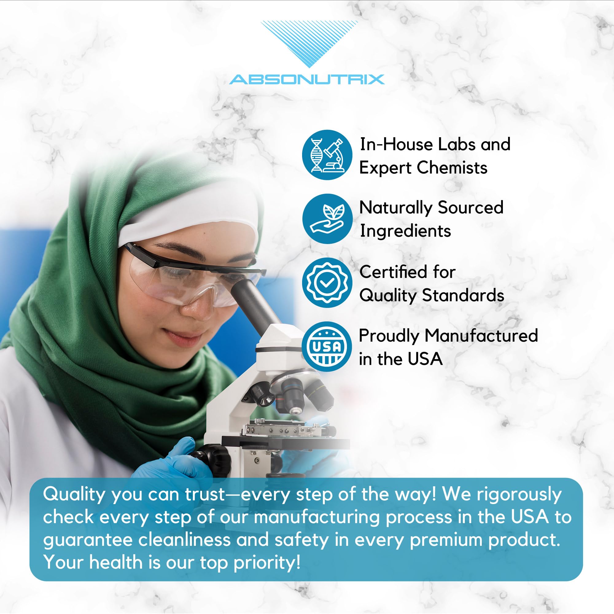 USA-made product in GMP-certified facilities for quality and safety