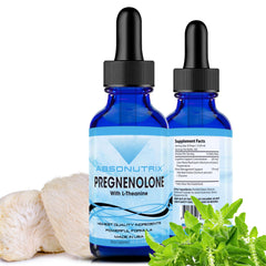 Absonutrix Pregnenolone with L-Theanine bottle, premium easy-to-dose liquid for daily balance