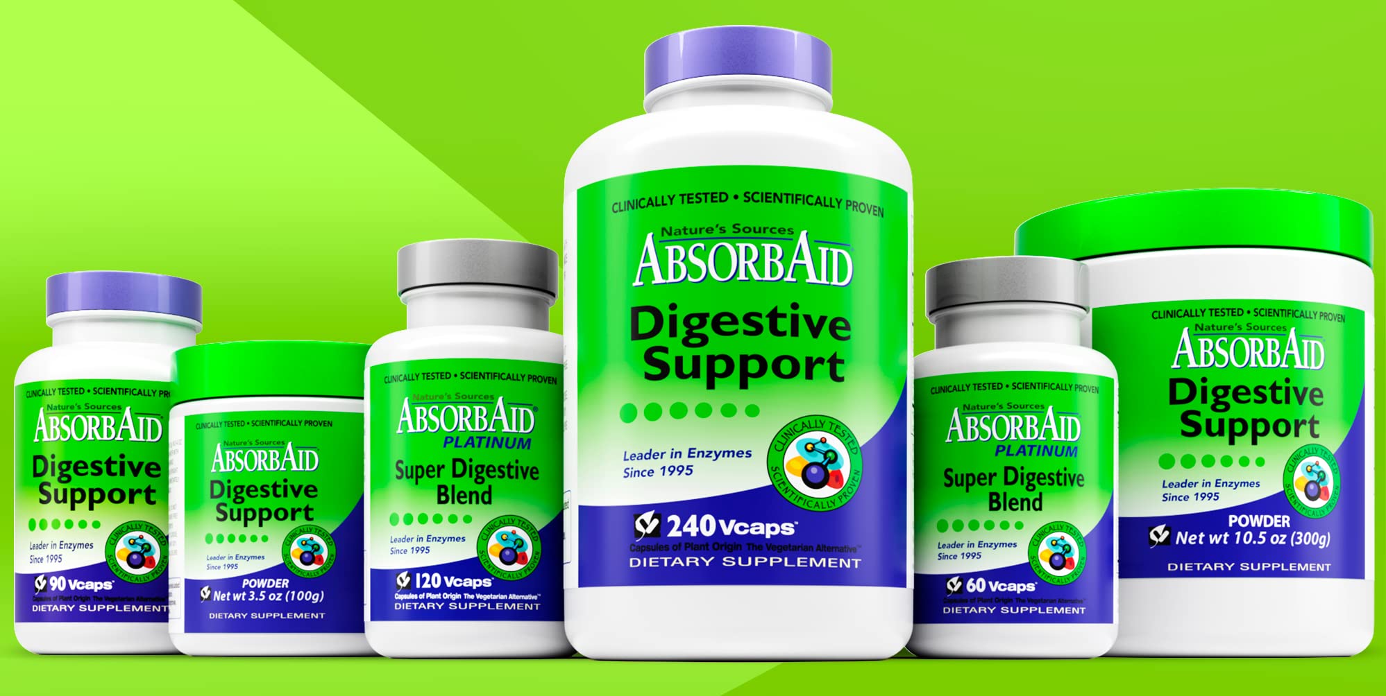 AbsorbAid packaging with minimalist design signaling reliable digestive support.