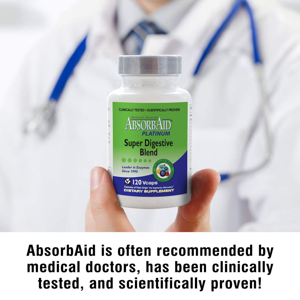 AbsorbAid Platinum bottle on shelf in a clean kitchen setting