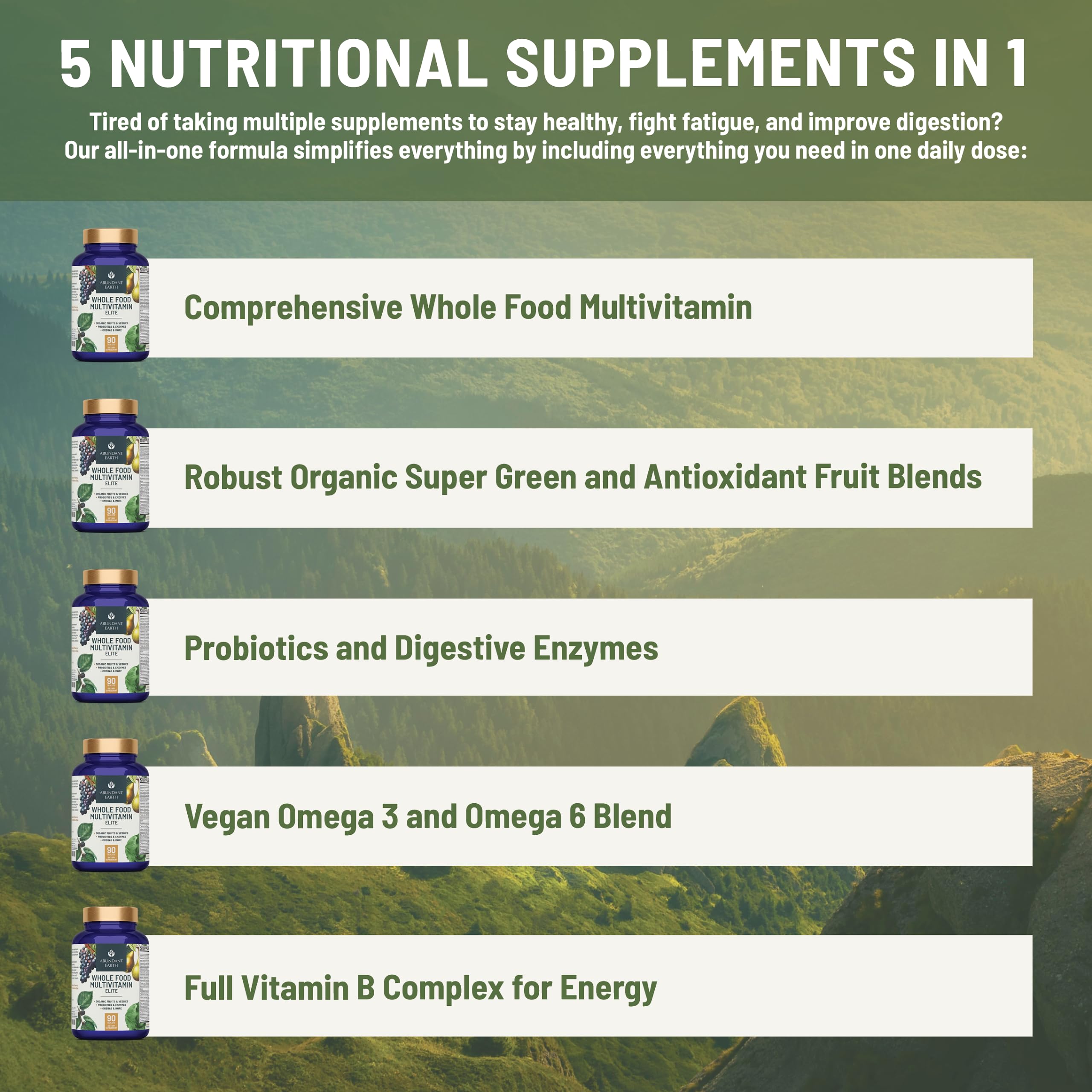 Abundant Earth vegan omegas softgels for plant-based fats