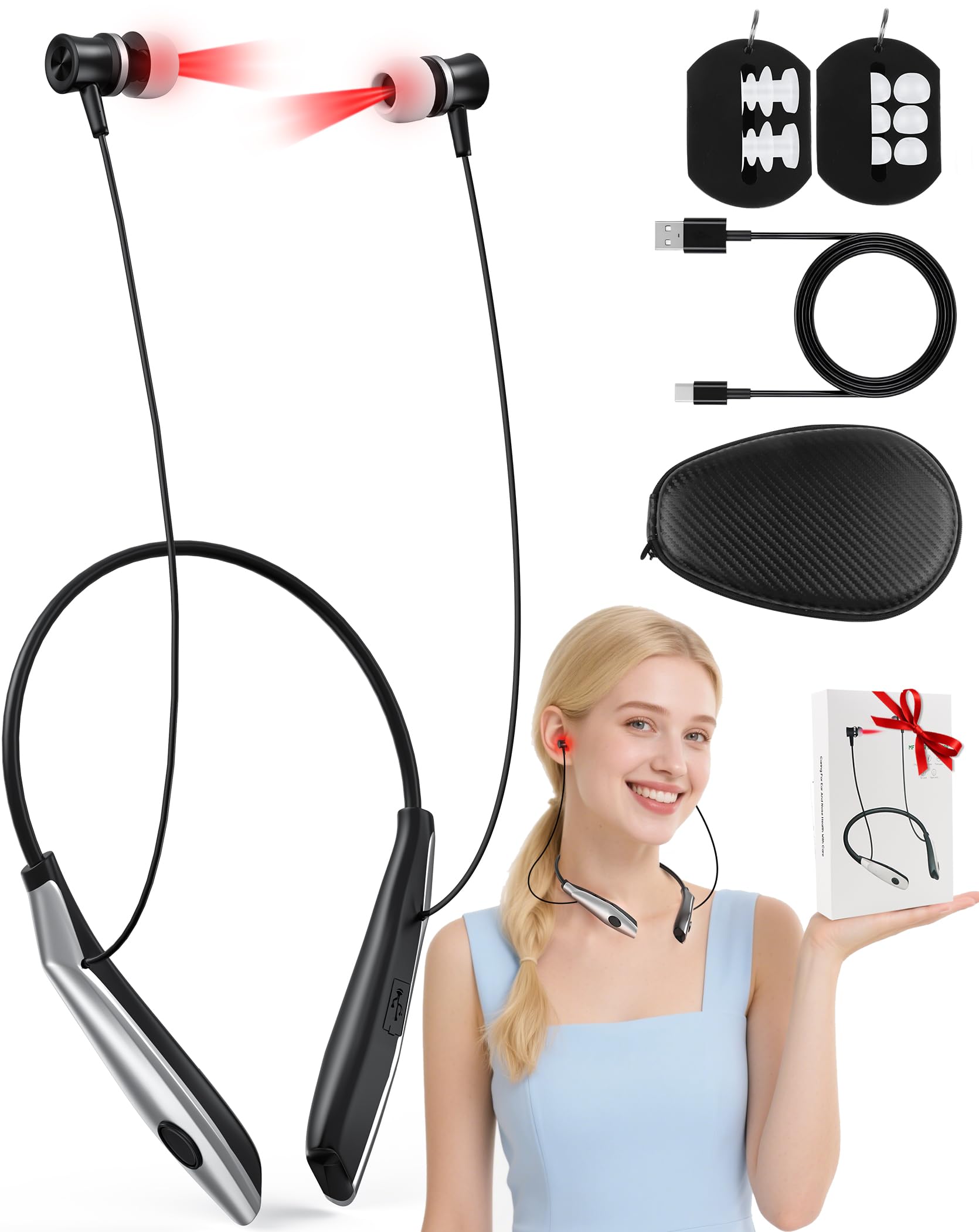 ABXMAS ear-nose red-light device provides gentle 650nm treatment for daily use.
