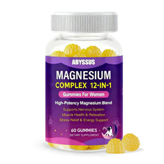 ABYSSUS Magnesium Complex Gummies pack closeup for daily wellness support.