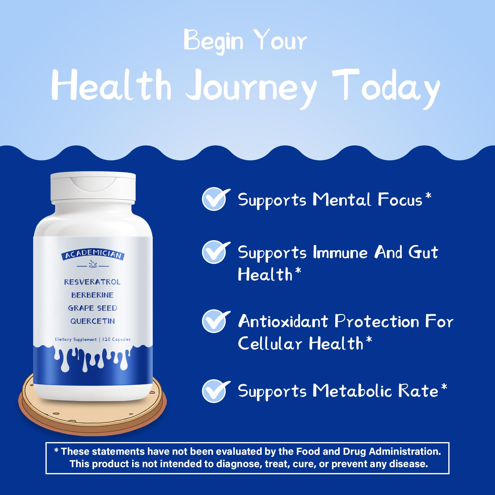 ACADEMICIAN grape seed extract capsules package shown for convenience