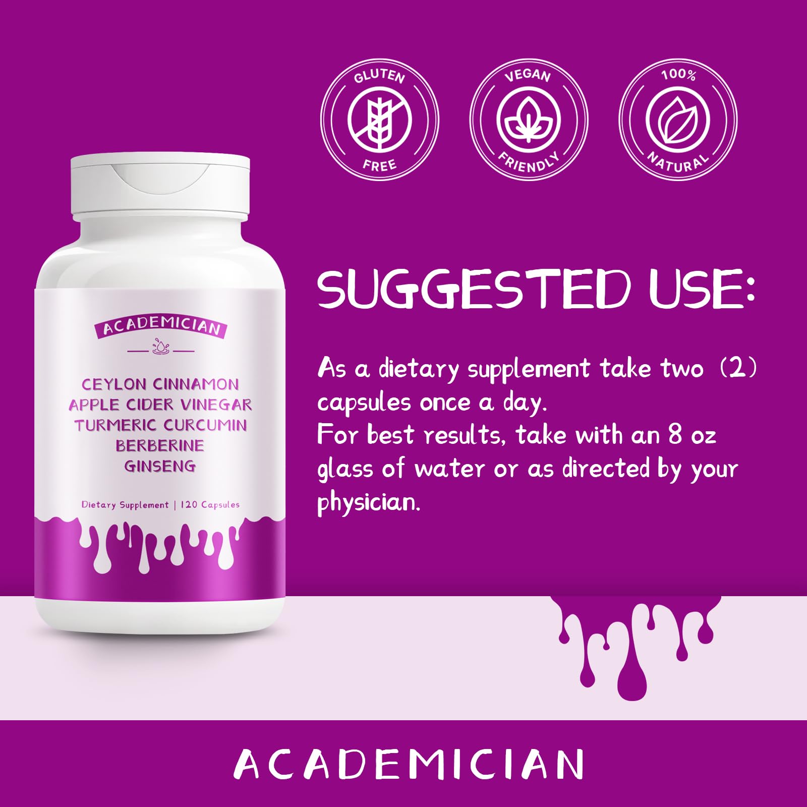 ACADEMICIAN milk thistle berberine capsules jar with herbal aroma.