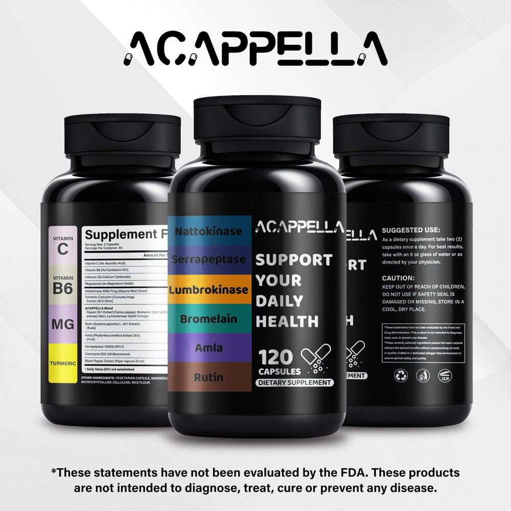 ACAPPELLA packaging label closeup signaling freshness and quality.
