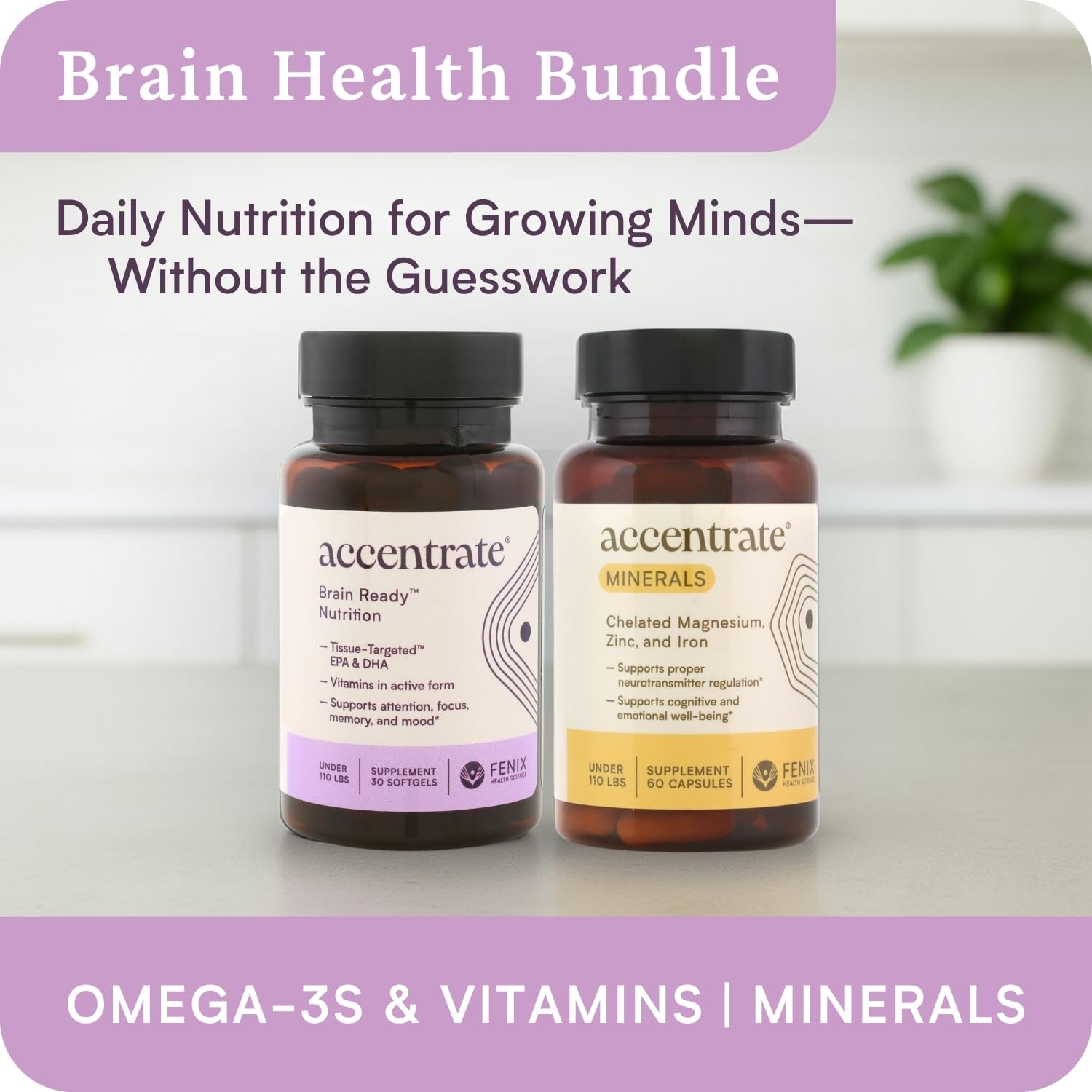 Accentrate daily nutrition pack photo conveys convenience for busy families.
