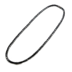 Accents Kingdom magnetic hematite drum beads necklace with a strong clasp.