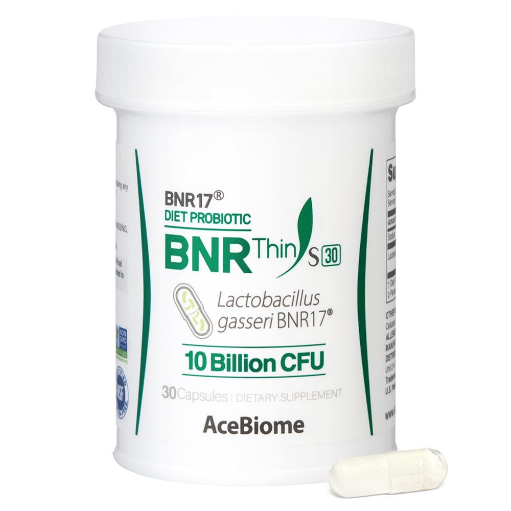 AceBiome BNRThin S30 bottle front communicates trusted probiotic support for daily gut balance