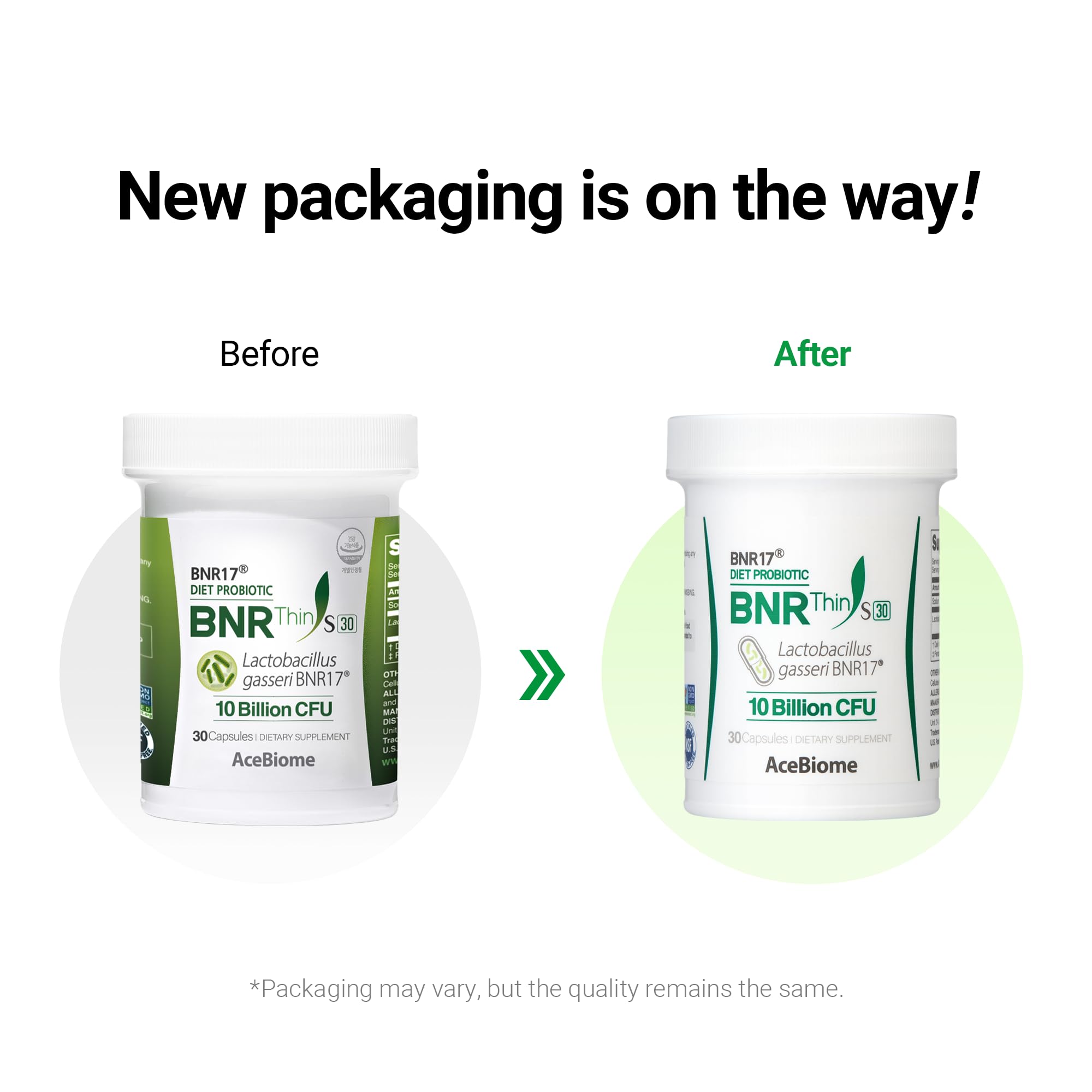 AceBiome BNRThin S30 premium USA-made packaging and non-GMO quality