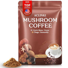 ACLINKI organic mushroom coffee cup showing a smooth, focused morning start.