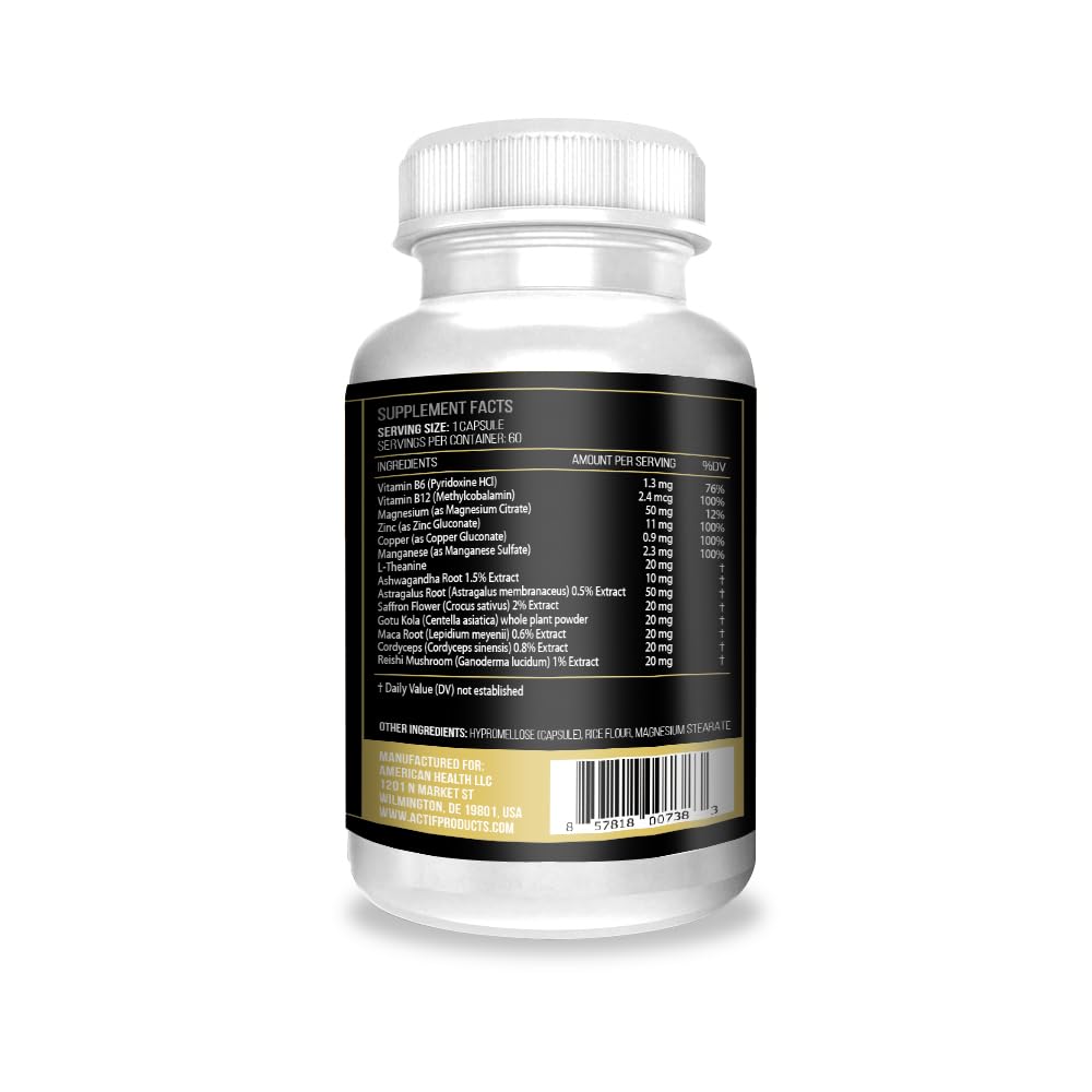 ACTIF Adaptogen Mega Support box showing non-GMO packaging.