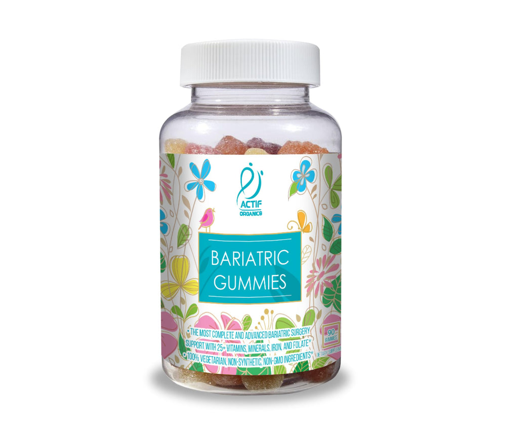 ACTIF bariatric gummies bottle shows convenient daily multivitamin support.