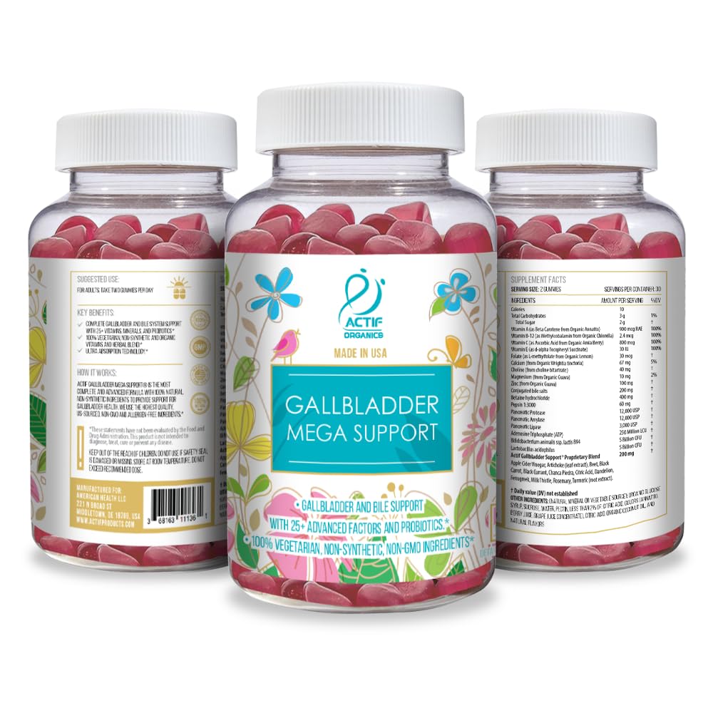 ACTIF Gallbladder Mega Support strawberry flavor icon suggests tasty daily use