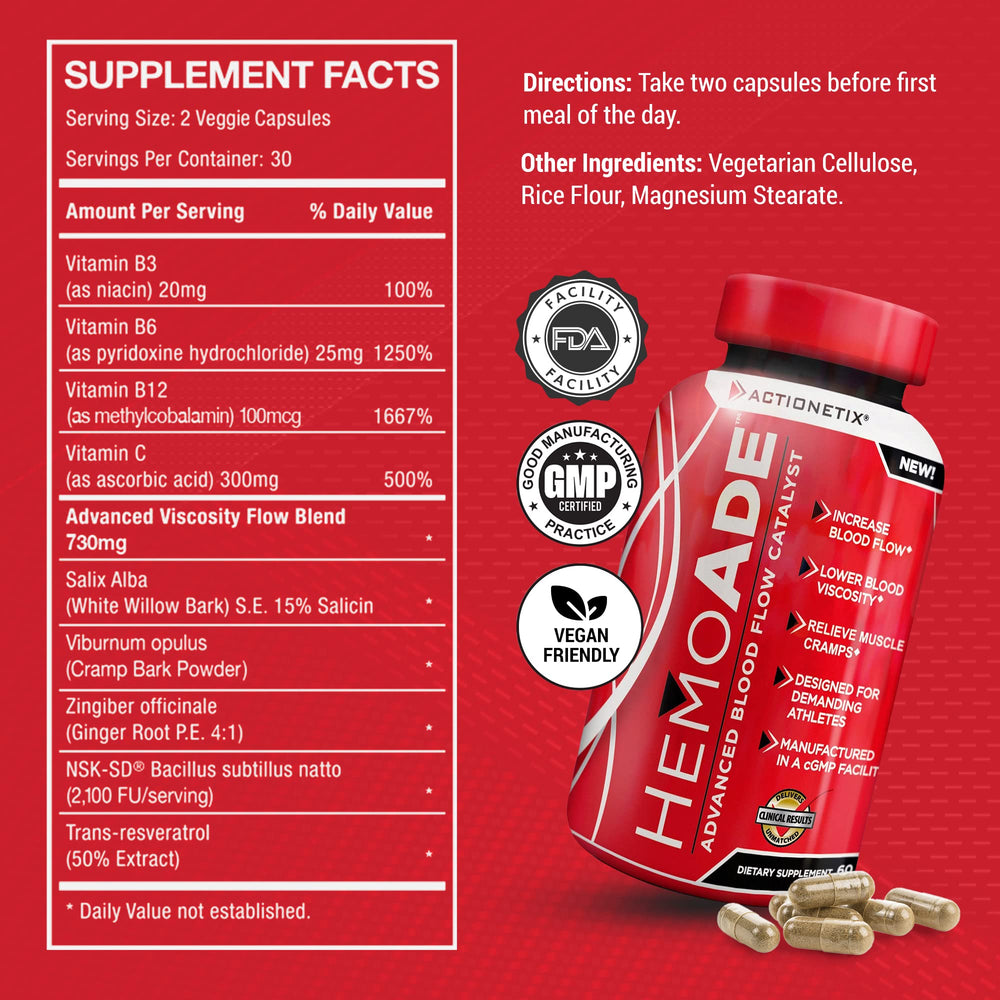 Actionetix HemoAde athlete running image suggests improved stamina during workouts.