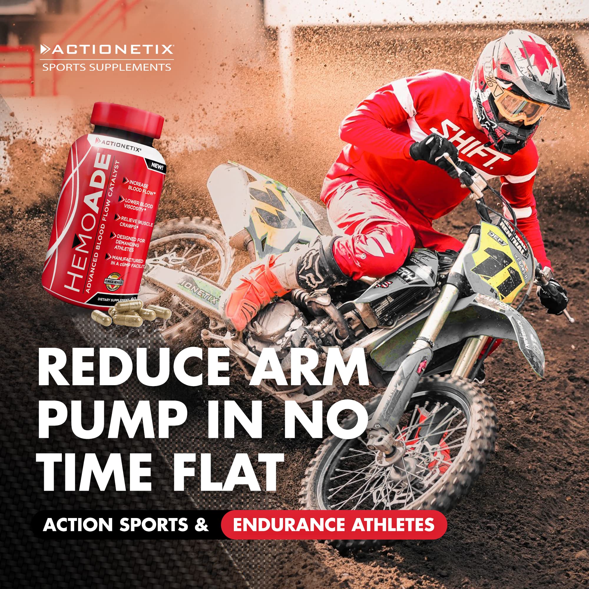 Actionetix HemoAde bottle pour showing quick preparation before training.