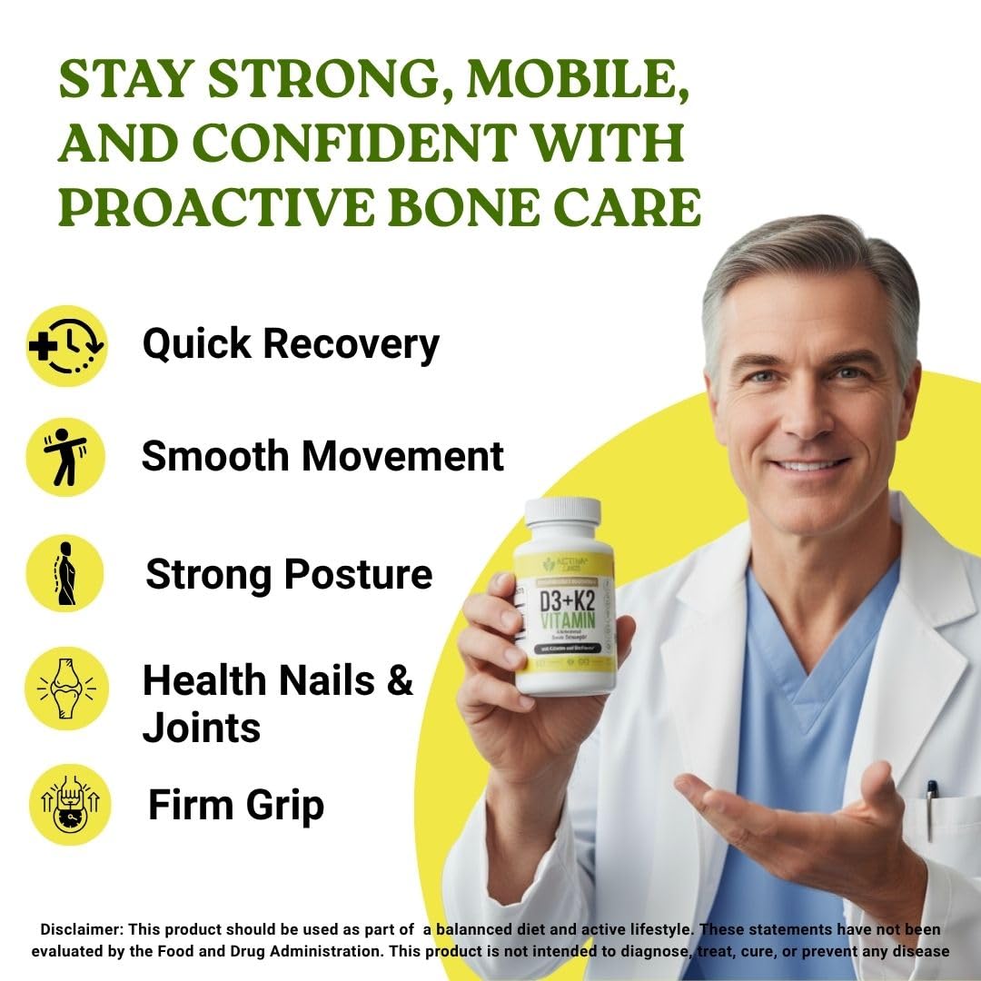 Activa Labs bones and teeth support with D3 and K2 capsules.