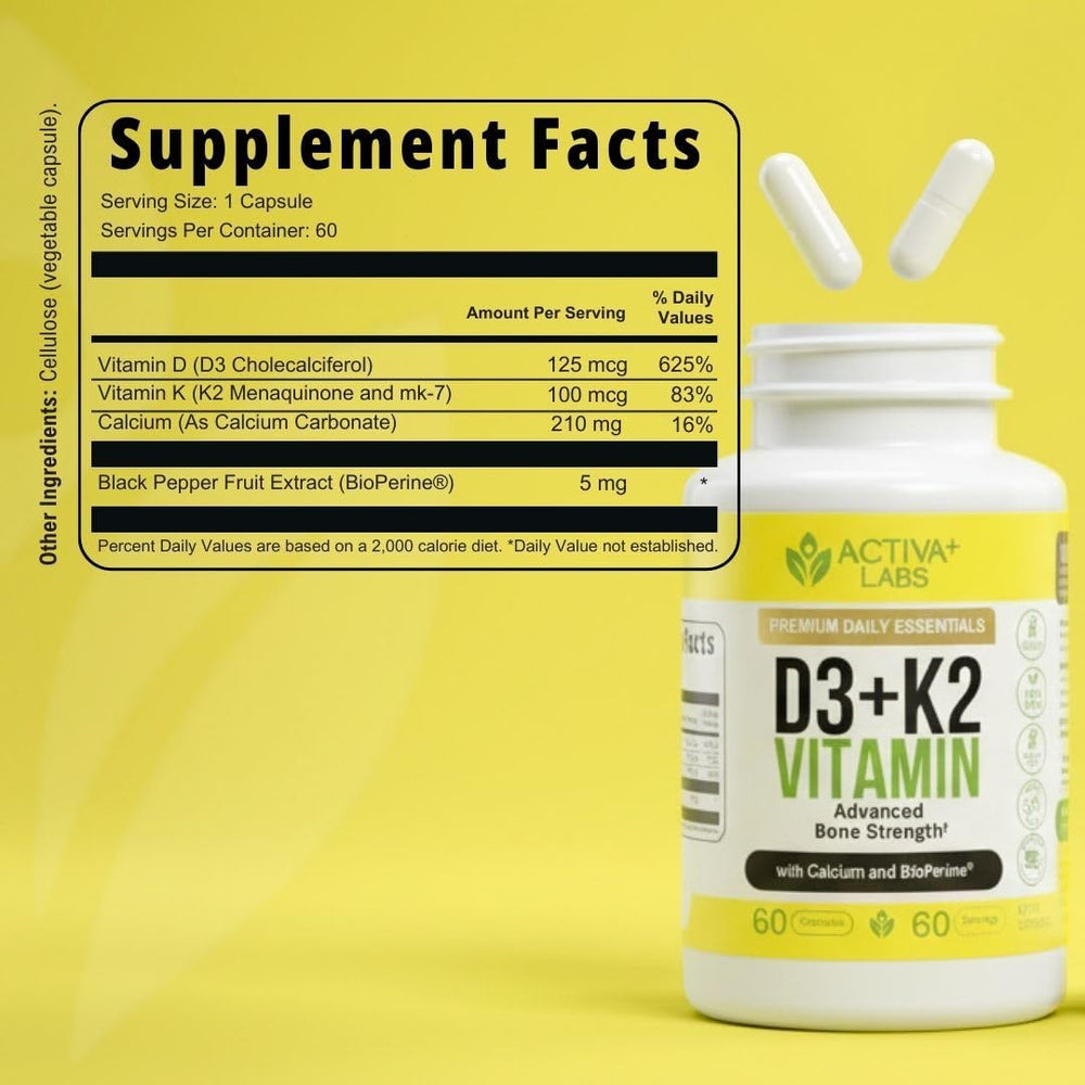 Activa Labs Vitamin D3 & K2 third-party test seal for purity