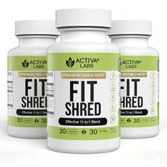 Activa Labs Fit Shred bottle front showing compact daily energy support packaging.